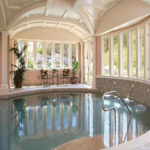 This indoor swimming pool is in a home that I work