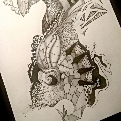 Pen and Ink Abstract Dragon Concept