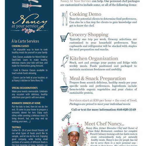 Personal Chef flyer