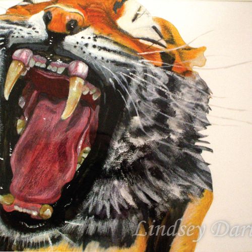 RAWR. Gouache and colored pencil.