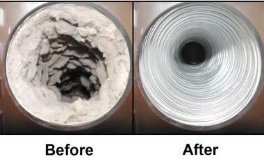 DRYER VENT- before and after.