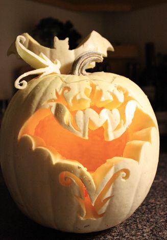 White Bat Pumpkin Carving - Popular on My Blog