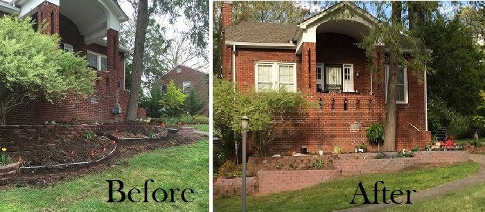 3 tier retaining wall built in semi circle shapes 