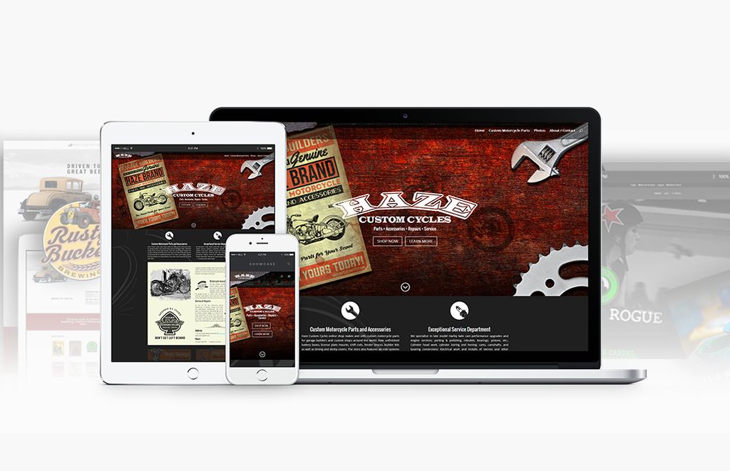 Site design with custom graphics for Haze Custom C