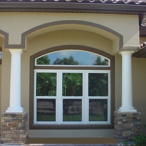 Vinyl Double Hung windows with arch