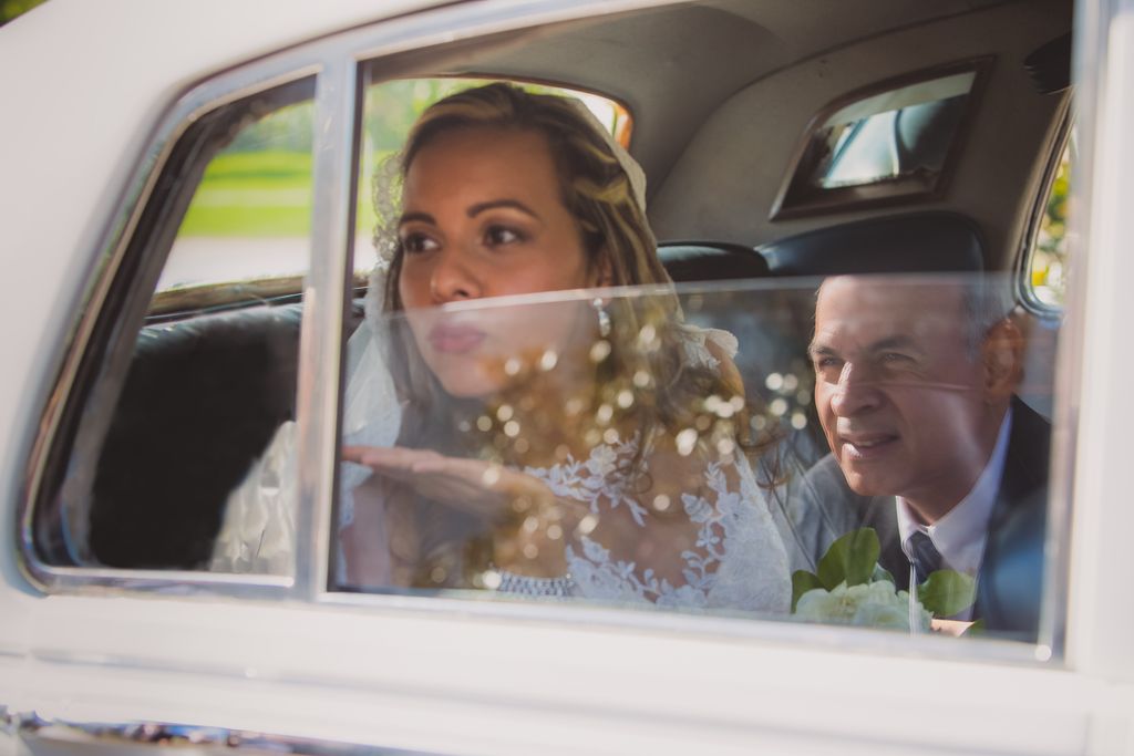 Bride departing church for reception. Christ the K