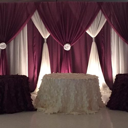 Purple & Ivory Wedding Backdrop