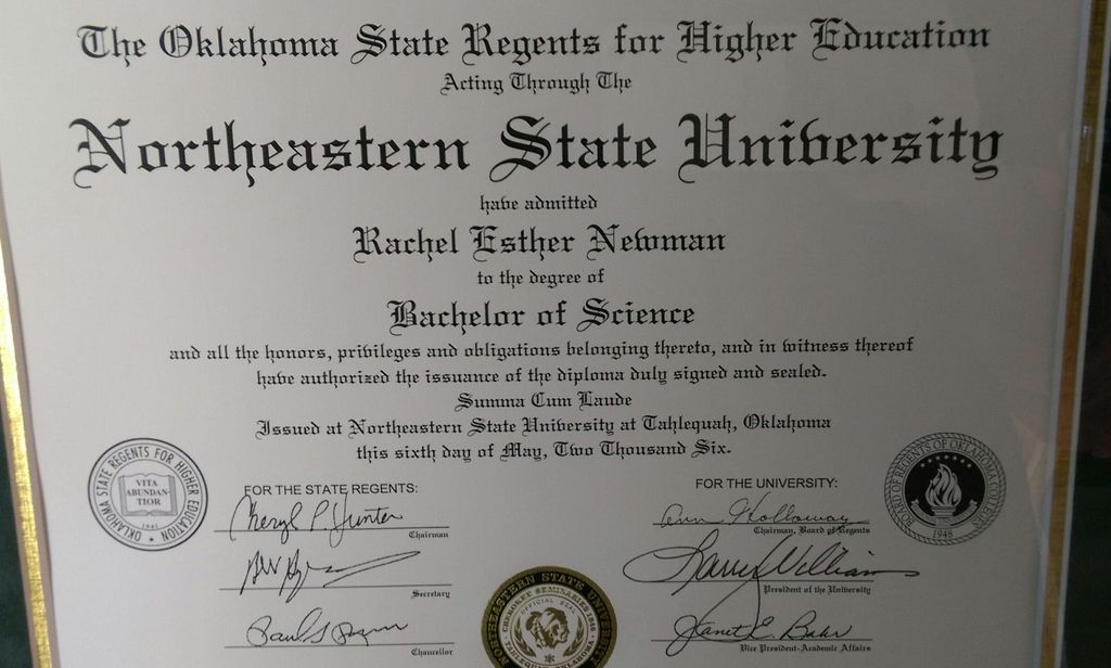 Bachelor of Science from Northeastern State Univer