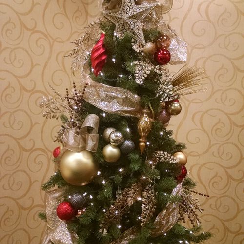holiday trees for the Bellevue Hilton ballrooms