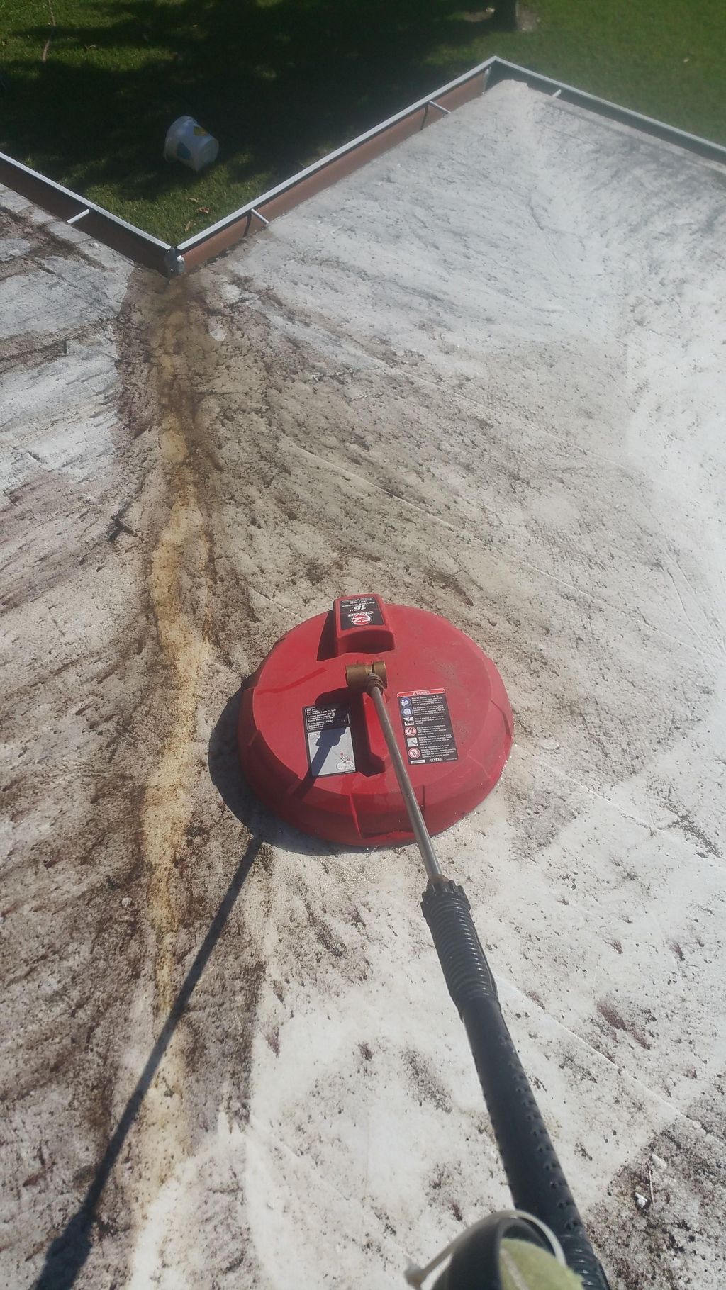 during roof cleaning