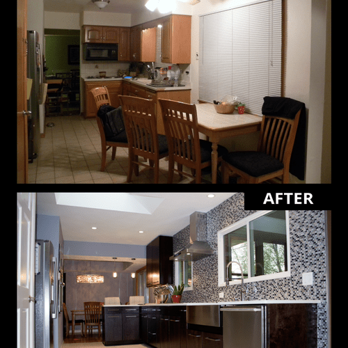 Contemporary Kitchen Remodel Before & After Image 