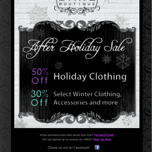 HTML Email campaign for Dare Boutique in downtown 