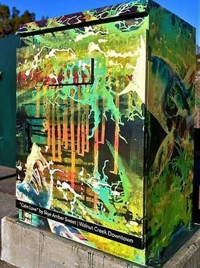 "Calm Love' 
Utility Box Vinyl Wrap in Walnut Cree