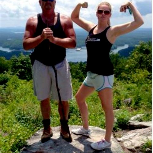 Me and my daughter at top of Pine Mt. over looking