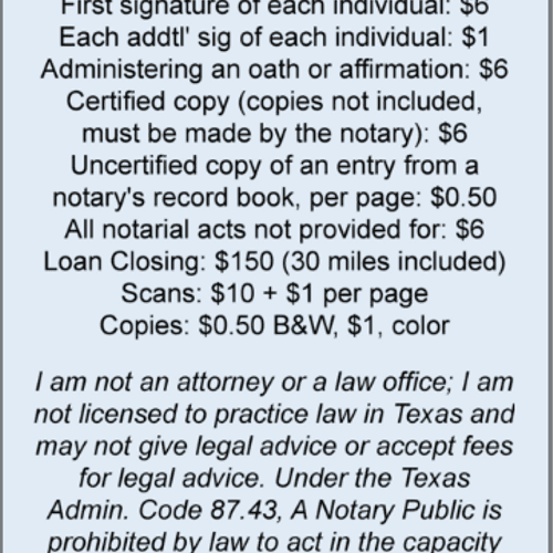 Notary Public Pricing