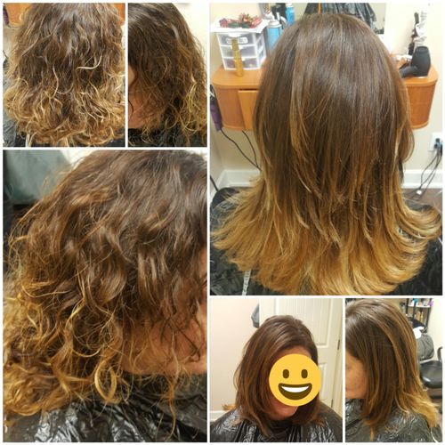 Color Touch-up and Blowdry 