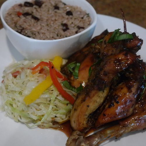 Herb roasted chicken with black beans & rice