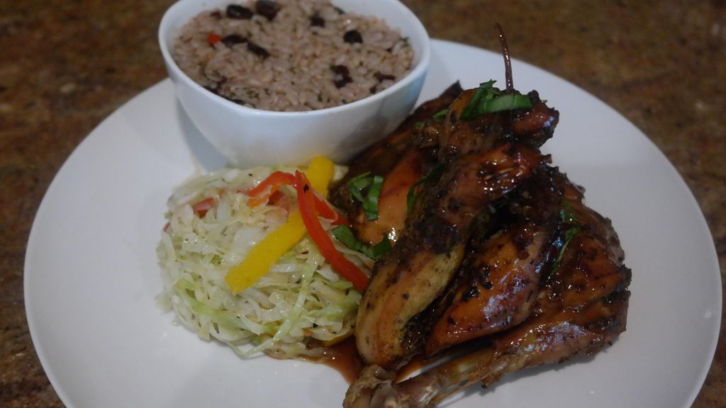 Herb roasted chicken with black beans & rice