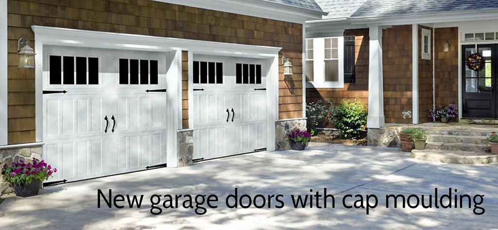 New decorative garage doors were installed with ca
