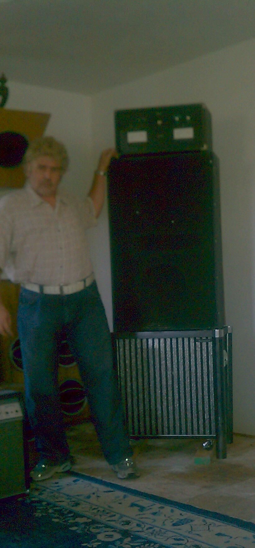 Myself owner and accordian amp setup using wood re