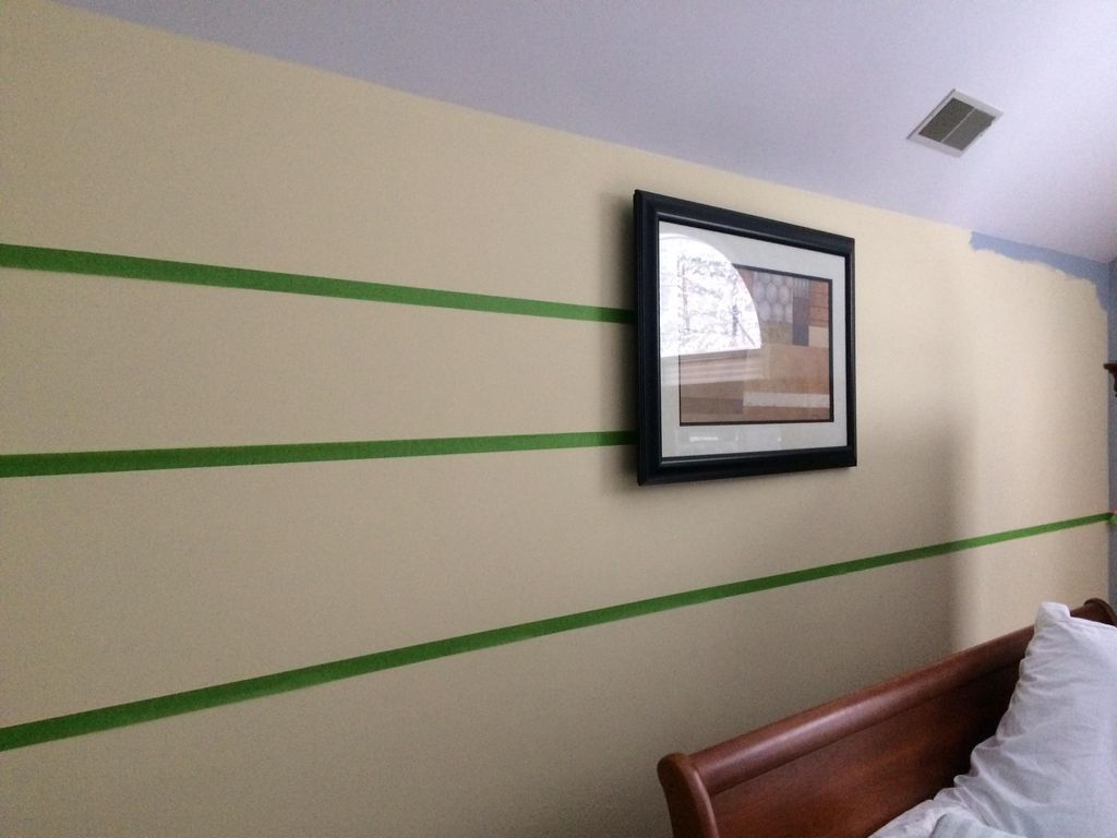 Before striped accent wall 