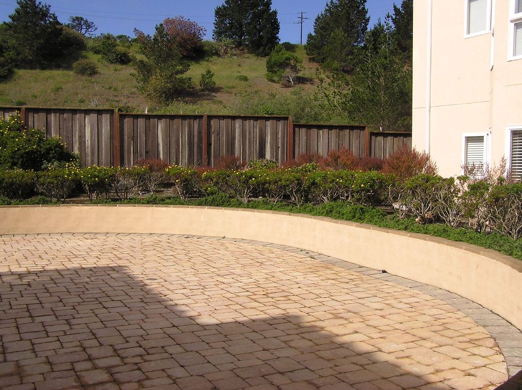 The right side of courtyard.