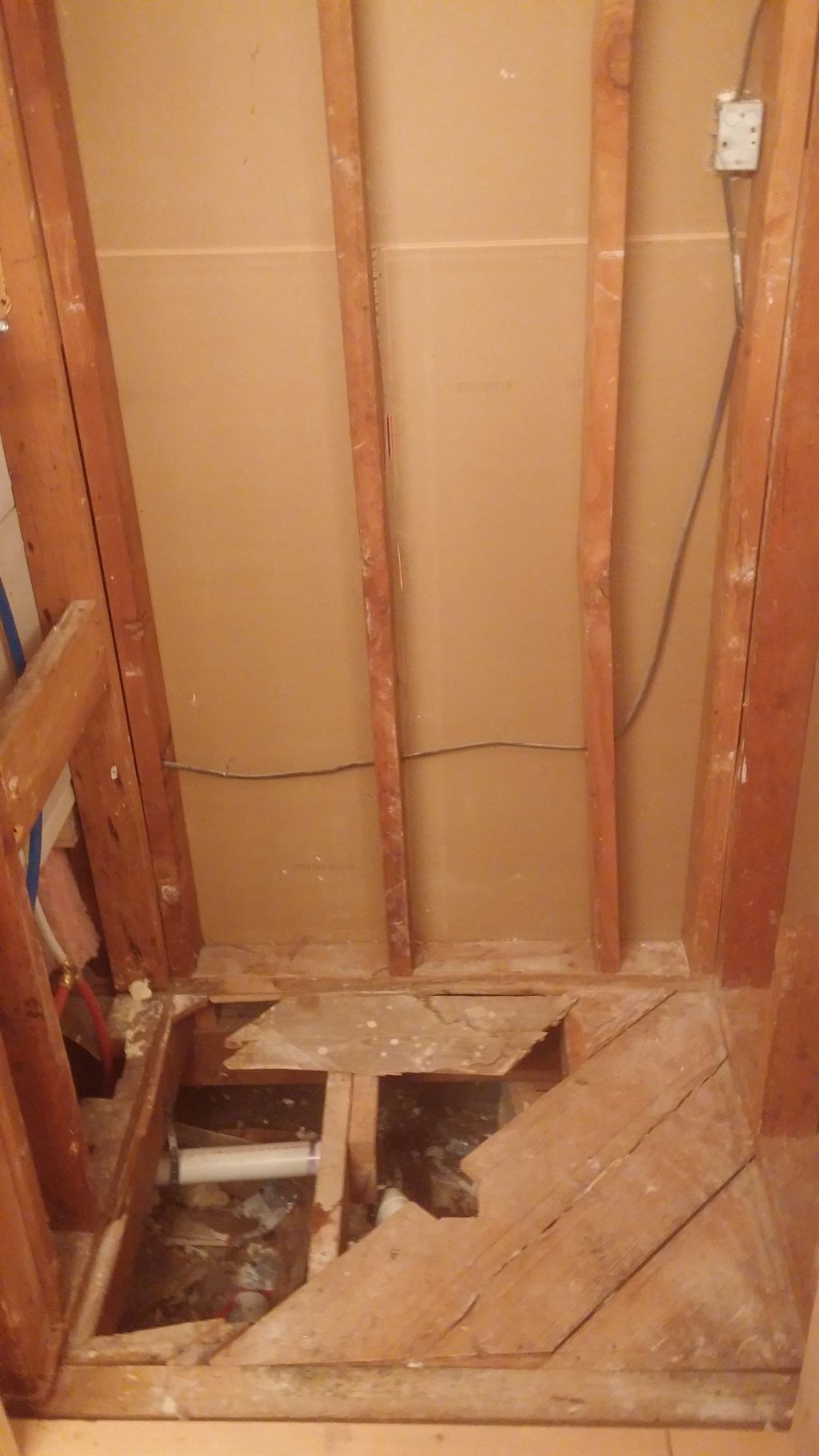 Before rebuilding the shower.