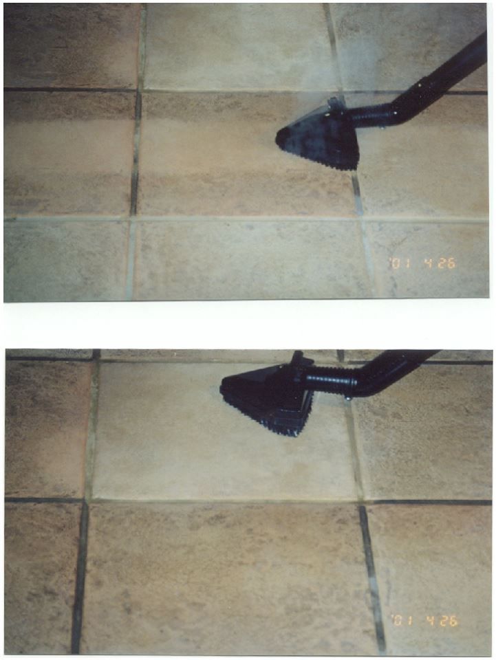 Dry Vapor Steam Cleaning of Tile and Grout with Ha