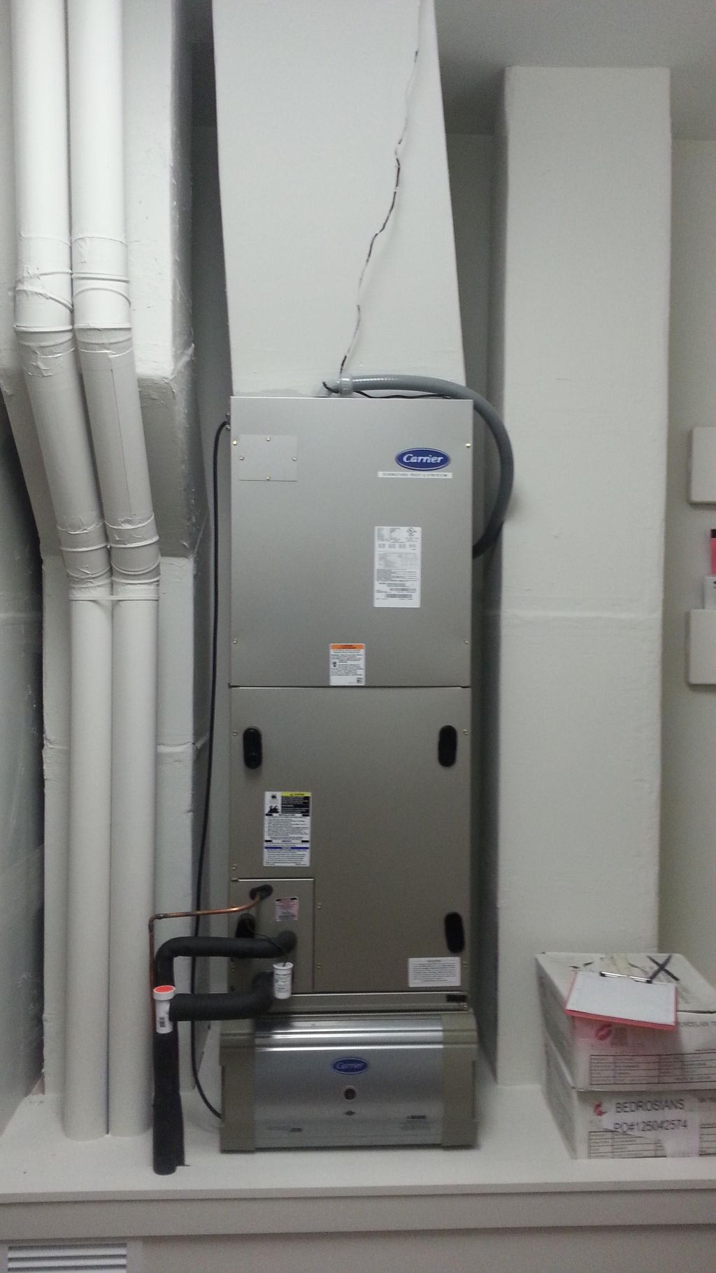Air Handling unit in mechanical room installation