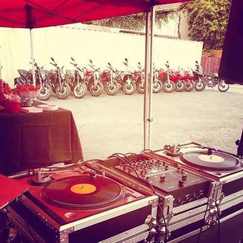 Spinning some tunes for Beverly Hills Ducati