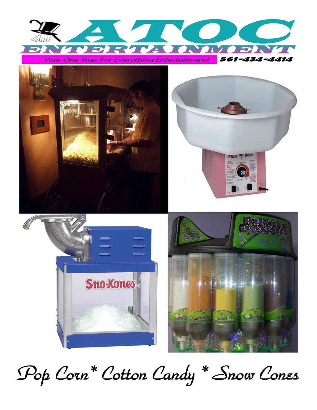 Pop Corn Cotton Candy & Sno Cones