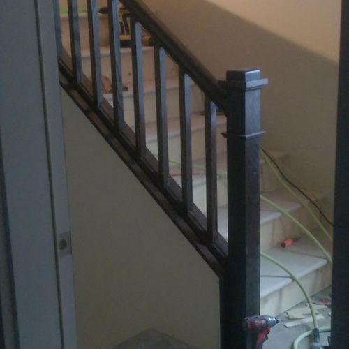 installation of banister and railings. 