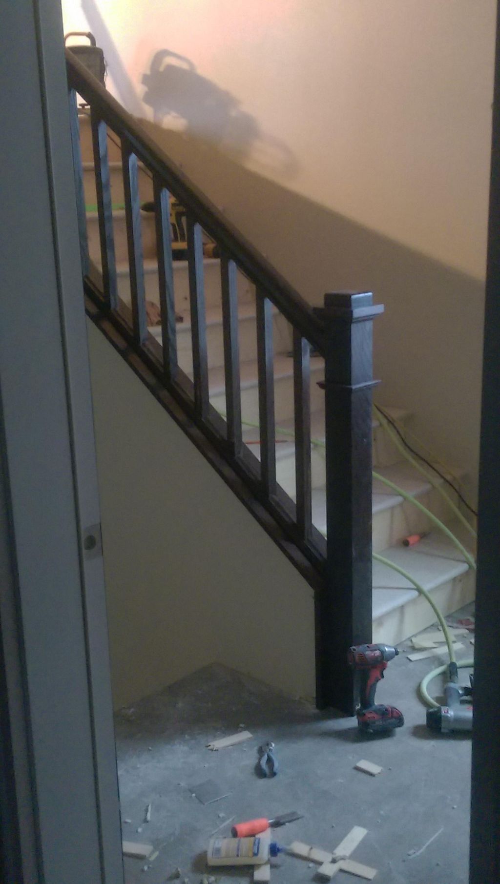 installation of banister and railings. 