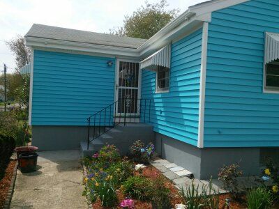 Exterior of the house after painting.
