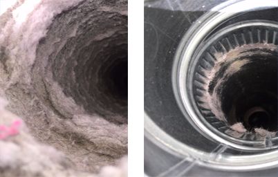 Johnson County dryer vent before and after