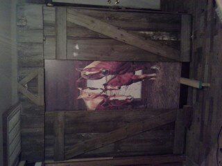 old barn wood used to create a picture from christ