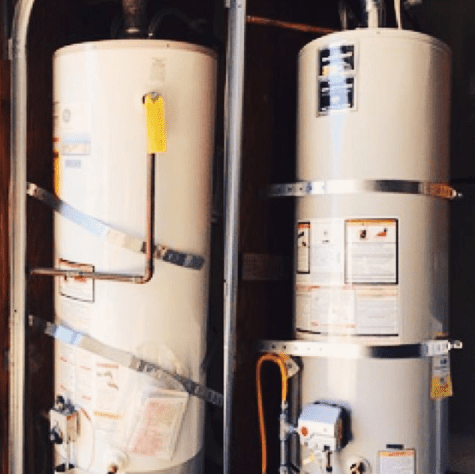 Before and after water heater installation.