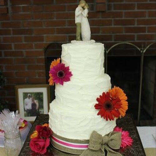 All buttercream "rustic" style cake.