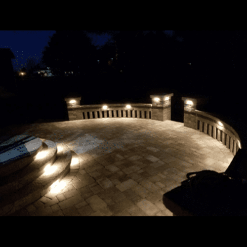 Brick Patio with LED lights. 
-Broadview Heights