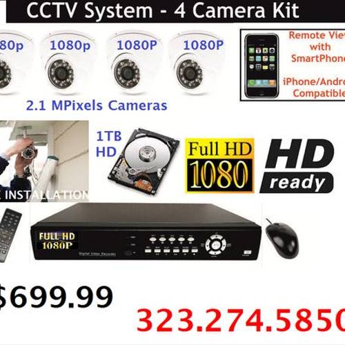 4 Channel 1080p system including installation only