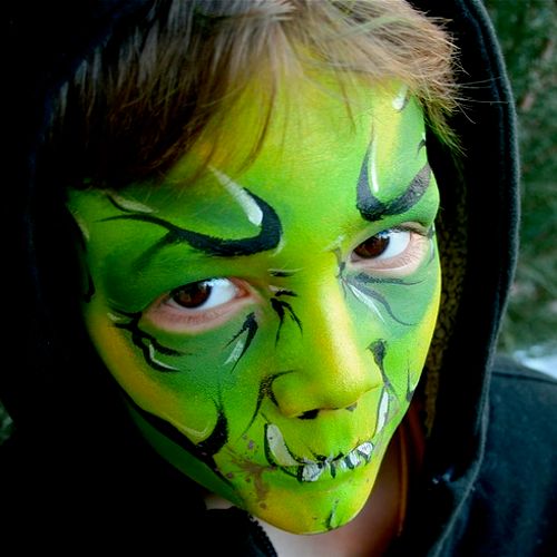 Green Monster face painting