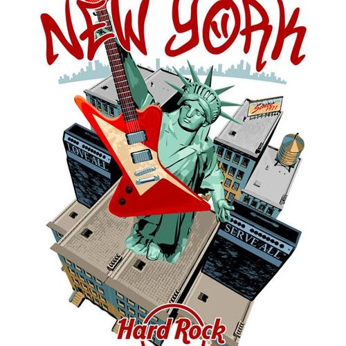 T Shirt art for Hard Rock Cafe-New York