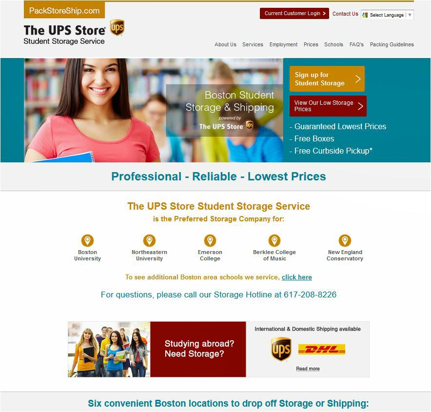 Mobile Responsive Website for Storage and Shipping