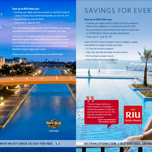 2-page spread for Delta Vacations in Delta Sky Mag