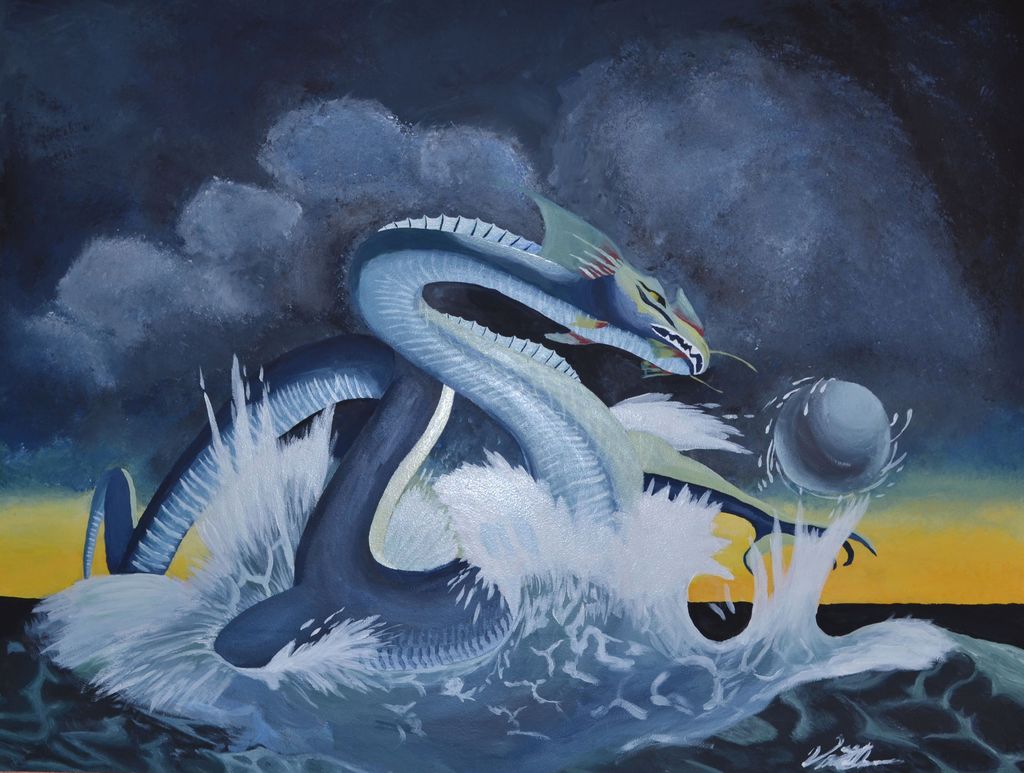 4' x 3' Acrylic. "Serpent's Power". (Original art 
