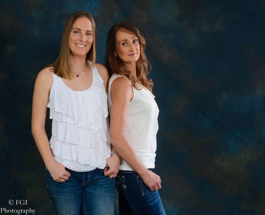 A mother/daughter family portrait.