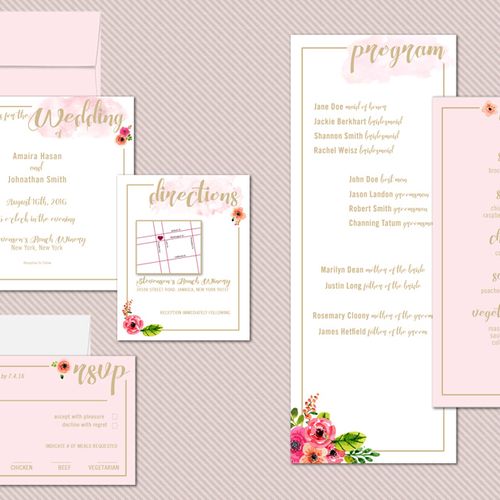 Invitations, Response Cards, Direction Cards, Prog