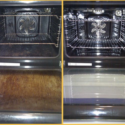 Oven cleaning before and after