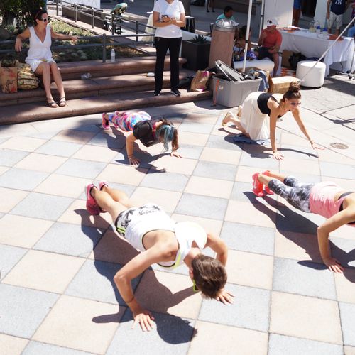 From a group workout on the 3rd Street Promenade. 