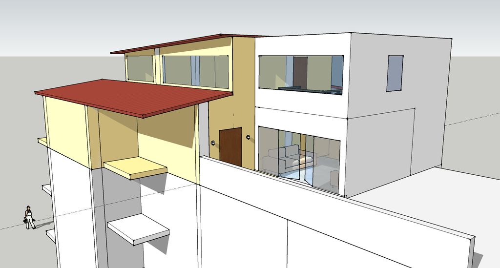 Proposal for rooftop penthouse addition - entryway